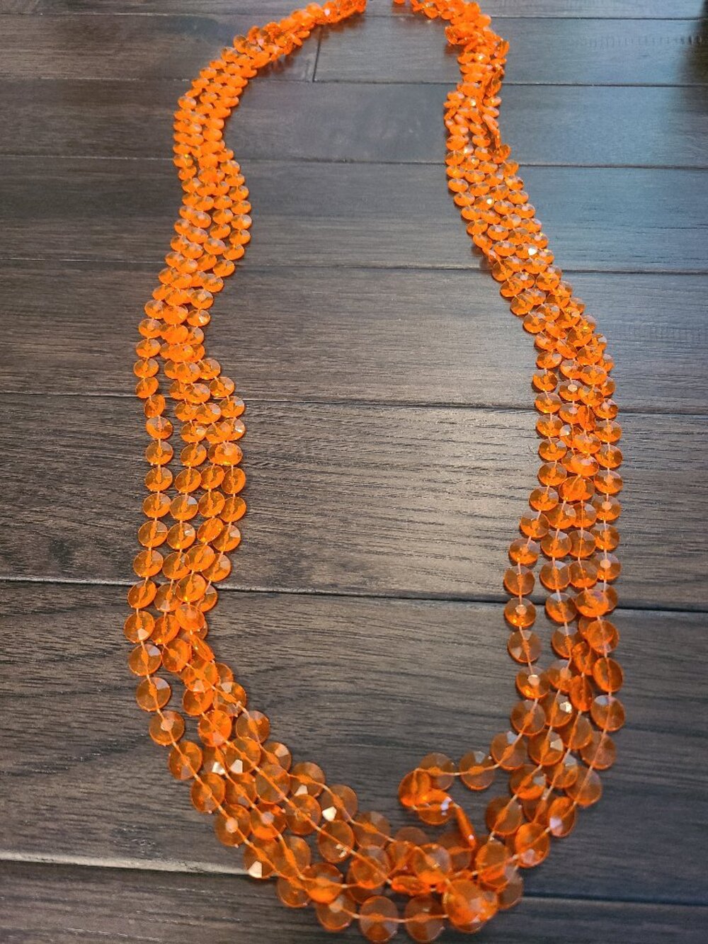 Vintage 70s 4 strand orange necklace
